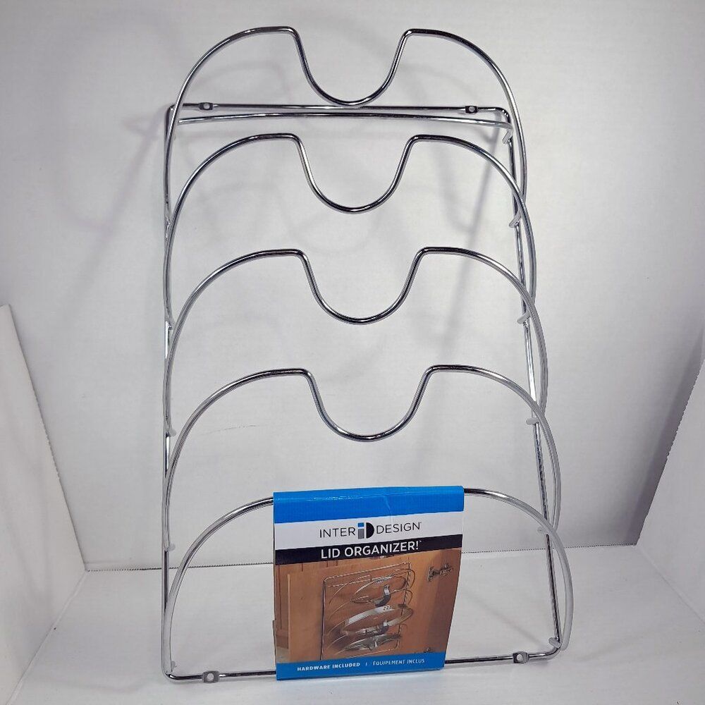 NEW Interdesign lid organizer rack metal for pots pans‎ Inter Design for door